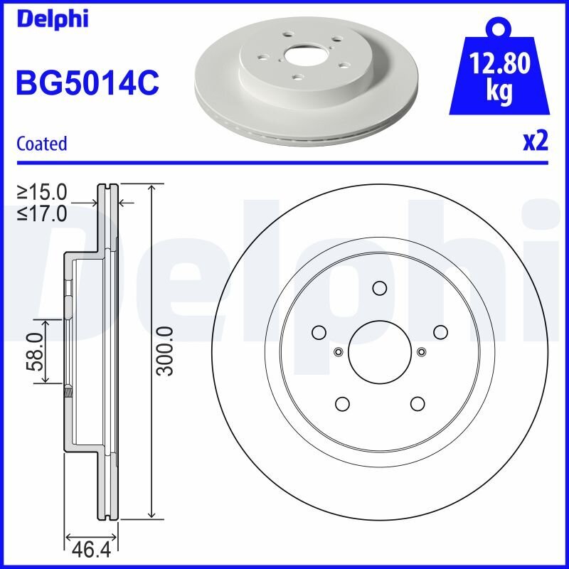 Bremsscheibe DELPHI BG5014C