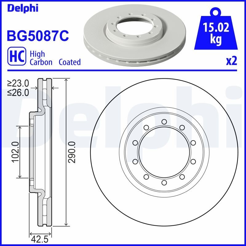 Bremsscheibe DELPHI BG5087C