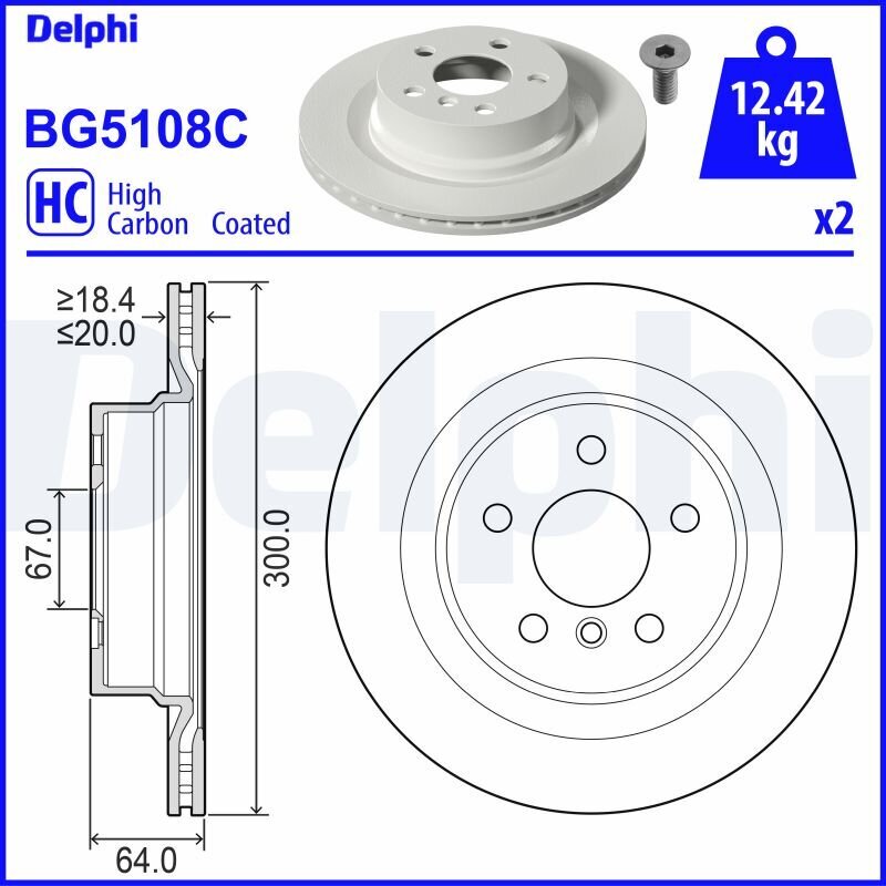 Bremsscheibe DELPHI BG5108C