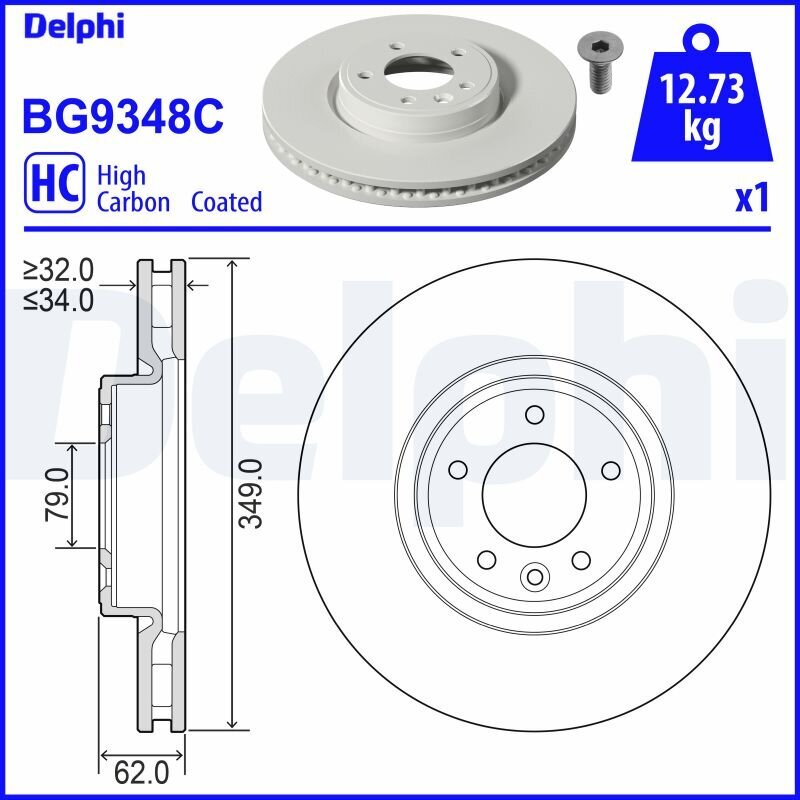 Bremsscheibe DELPHI BG9348C