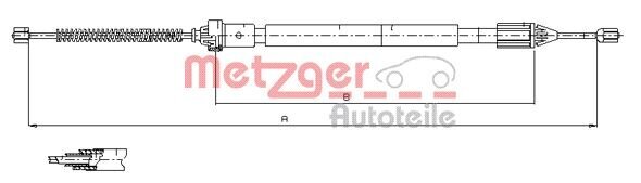 Seilzug, Feststellbremse METZGER 11.6598 Bild Seilzug, Feststellbremse METZGER 11.6598