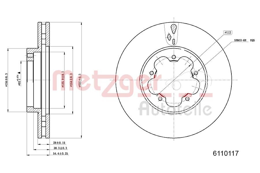 Bremsscheibe METZGER 6110117