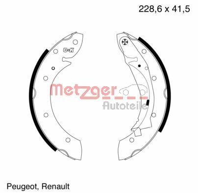 Bremsbackensatz METZGER MG 634