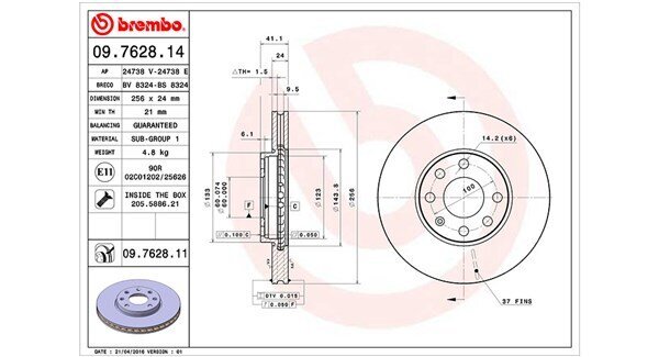 Bremsscheibe MAGNETI MARELLI 360406038700