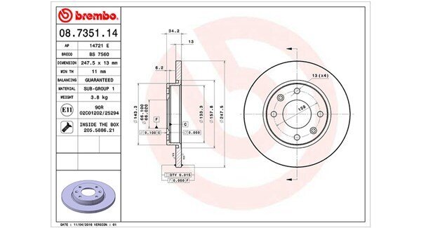 Bremsscheibe MAGNETI MARELLI 360406040800