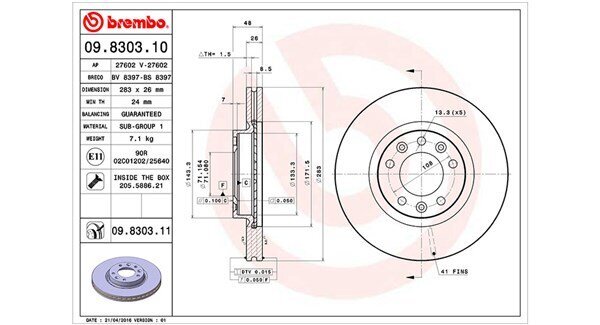 Bremsscheibe MAGNETI MARELLI 360406041400