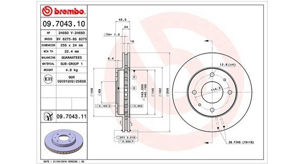 Bremsscheibe MAGNETI MARELLI 360406051600