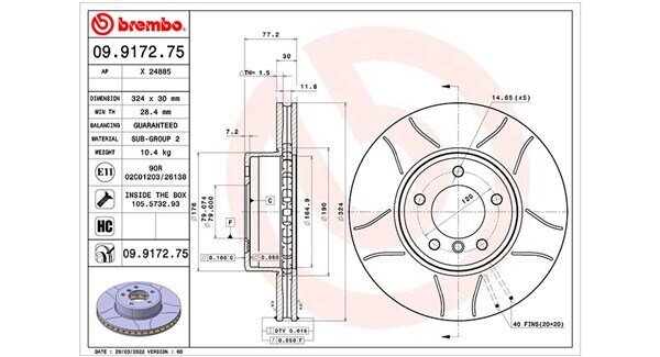 Bremsscheibe MAGNETI MARELLI 360406175905