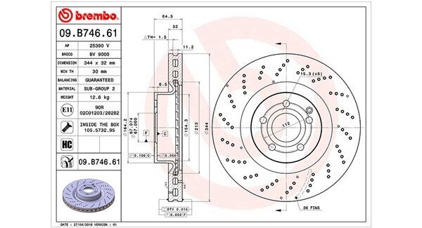 Bremsscheibe MAGNETI MARELLI 360406116001