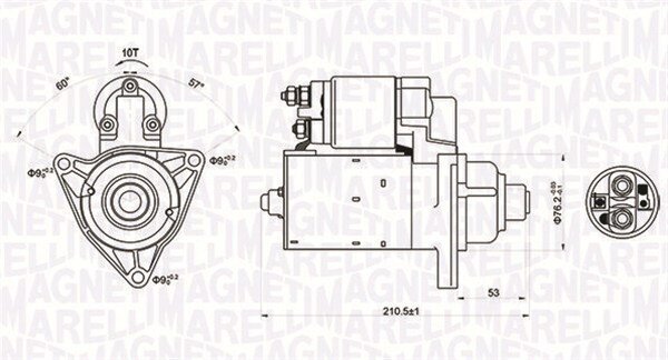 Starter 12 V 1,1 kW MAGNETI MARELLI 063721176010