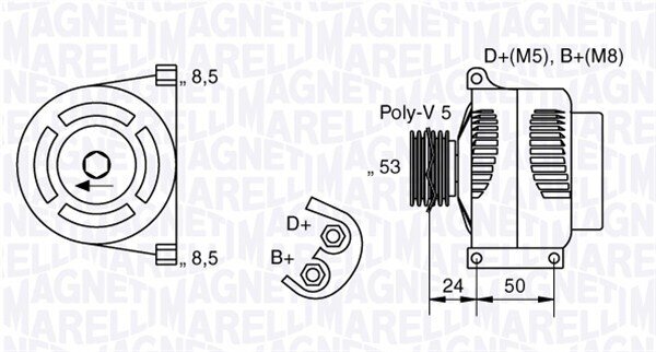 Generator 12 V MAGNETI MARELLI 063377013010