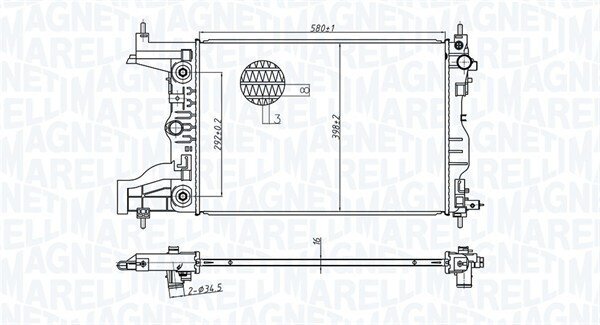 Kühler, Motorkühlung MAGNETI MARELLI 350213179700