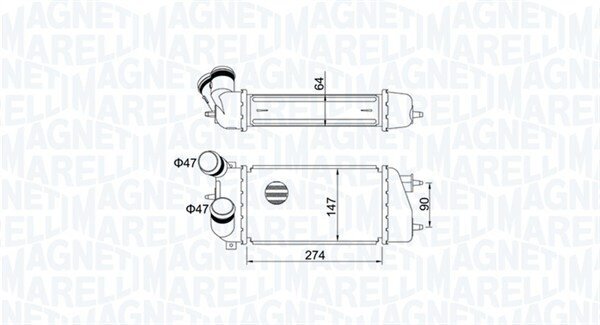 Ladeluftkühler MAGNETI MARELLI 351319205240