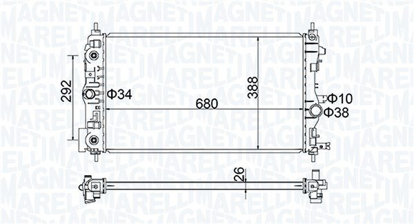 Kühler, Motorkühlung MAGNETI MARELLI 350213206400