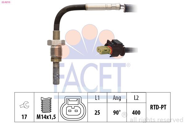 Sensor, Abgastemperatur FACET 22.0215