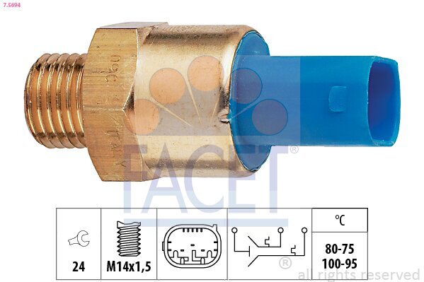 Temperaturschalter, Kühlerlüfter FACET 7.5694