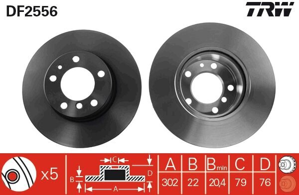 Bremsscheibe TRW DF2556