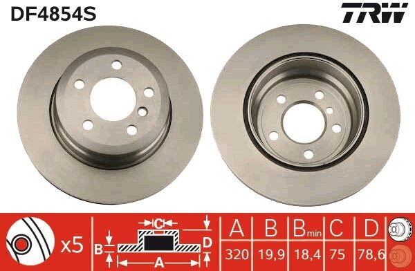 Bremsscheibe TRW DF4854S