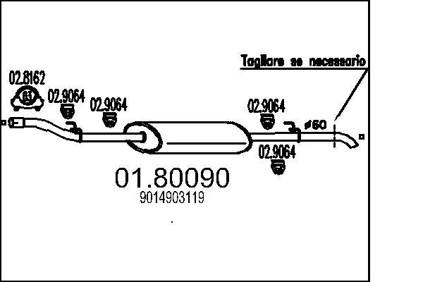 Mittelschalldämpfer MTS 01.80090
