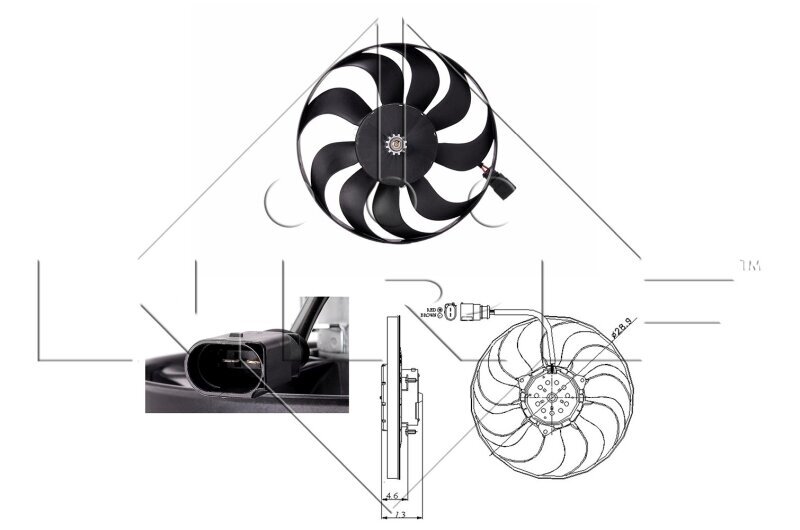 Lüfter, Motorkühlung 12 V NRF 47381