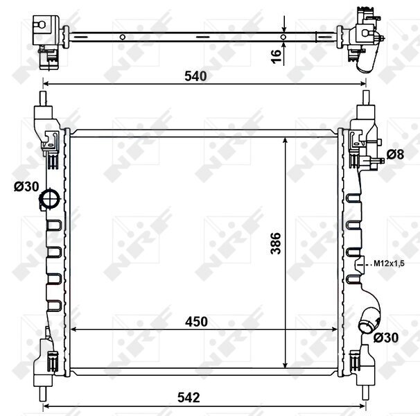 Kühler, Motorkühlung NRF 53195 Bild Kühler, Motorkühlung NRF 53195