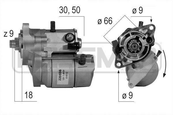 Starter 12 V 1,4 kW ERA 220596A