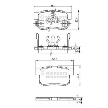 Bremsbelagsatz, Scheibenbremse NIPPARTS J3614017