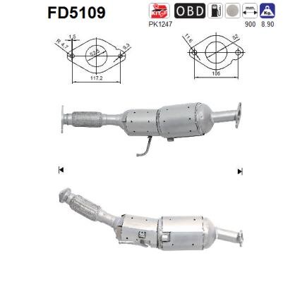 Ruß-/Partikelfilter, Abgasanlage AS FD5109