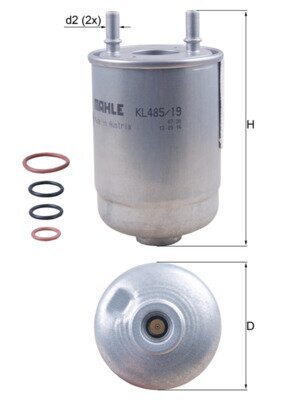 Kraftstofffilter MAHLE KL 485/19D