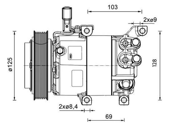 Kompressor, Klimaanlage 12 V MAHLE ACP 1458 000P
