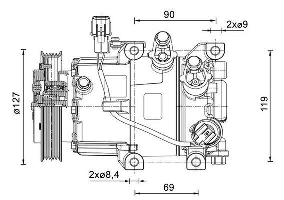 Kompressor, Klimaanlage 12 V MAHLE ACP 1464 000P