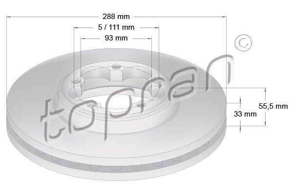 Bremsscheibe TOPRAN 305 047