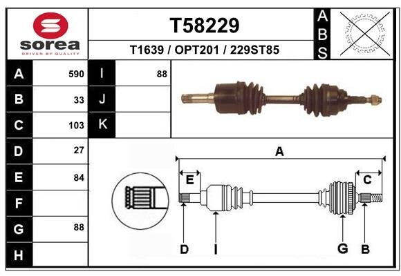 Antriebswelle EAI T58229 Bild Antriebswelle EAI T58229