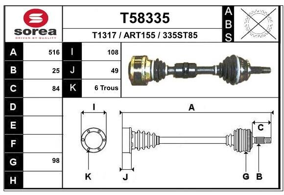 Antriebswelle EAI T58335