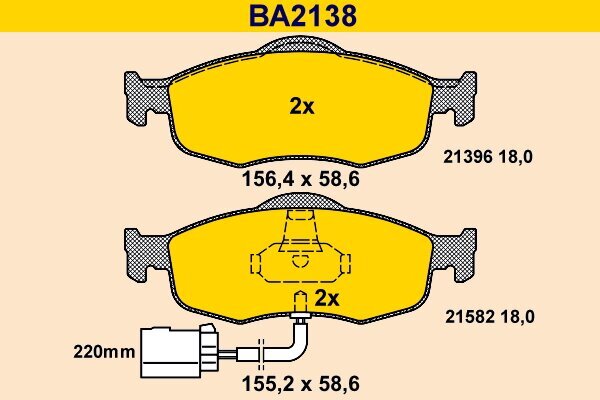 Bremsbelagsatz, Scheibenbremse BARUM BA2138