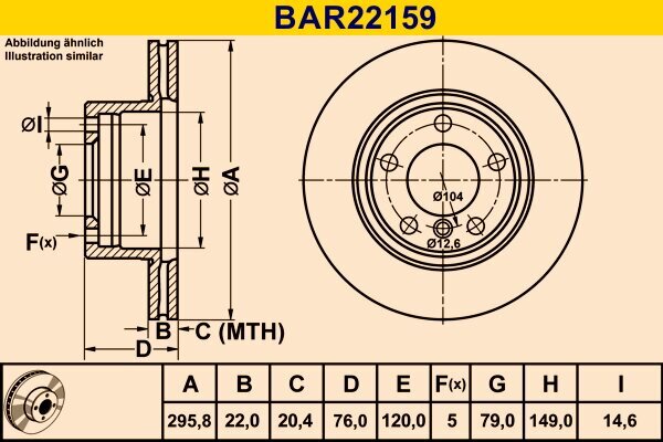 Bremsscheibe BARUM BAR22159