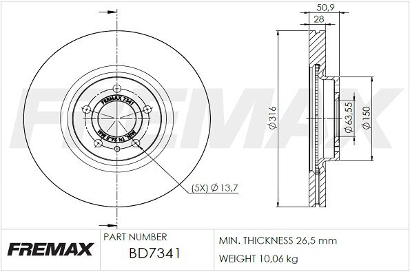 Bremsscheibe FREMAX BD-7341