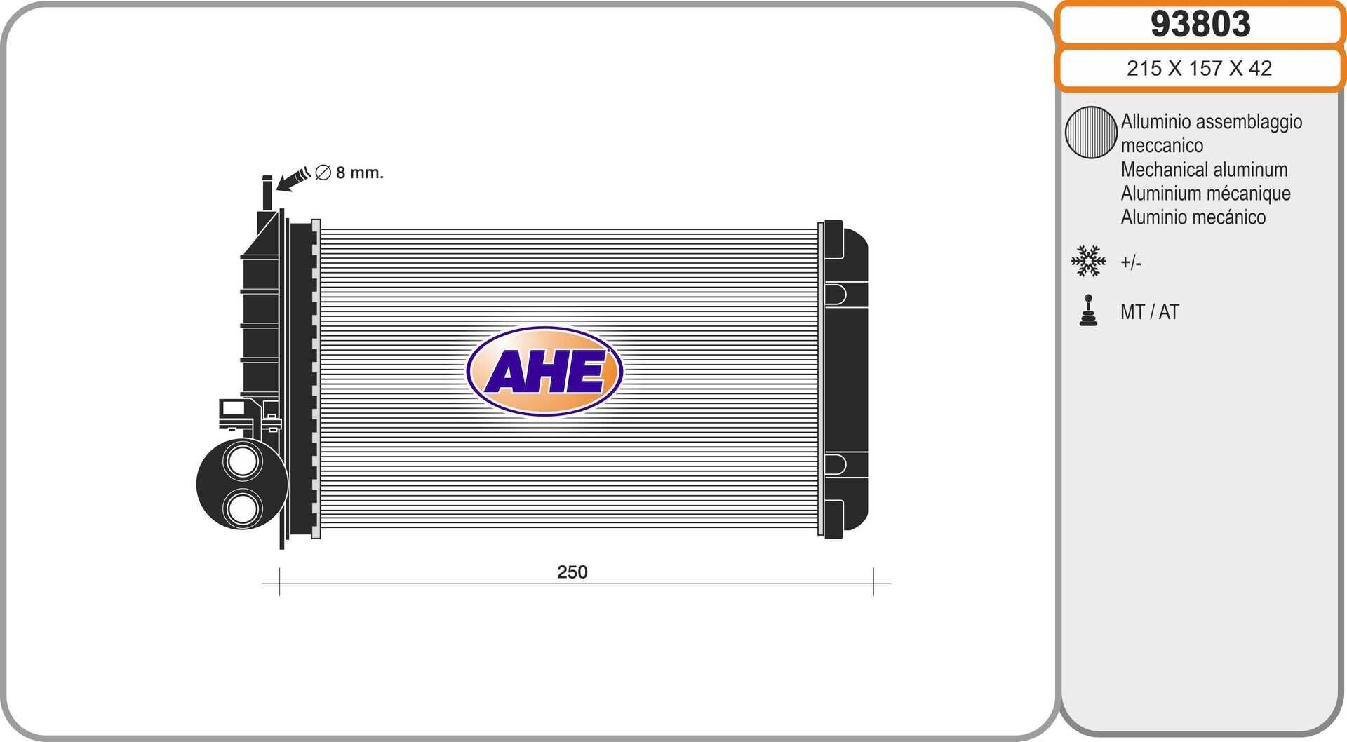 Wärmetauscher, Innenraumheizung AHE 93803