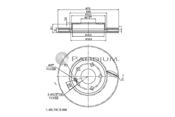 Bremsscheibe ASHUKI by Palidium P330-059