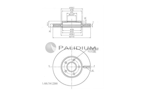 Bremsscheibe ASHUKI by Palidium P330-144
