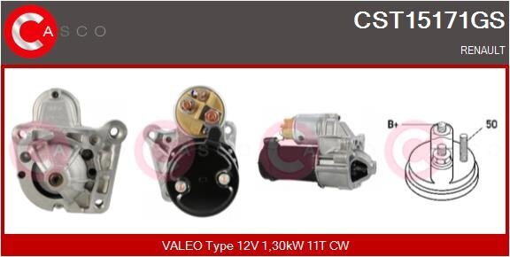 Starter 12 V 1,30 kW CASCO CST15171GS