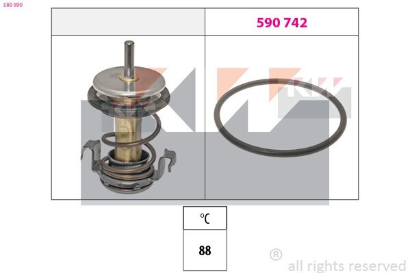 Thermostat, Kühlmittel KW 580 990