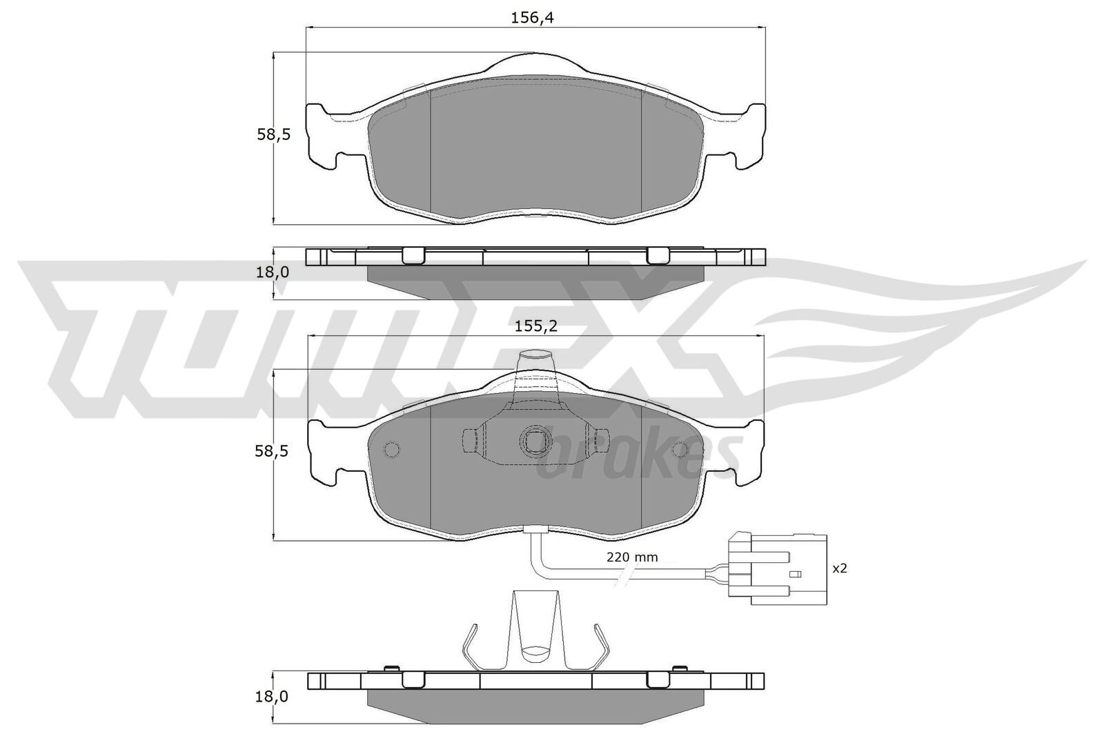 Bremsbelagsatz, Scheibenbremse TOMEX Brakes TX 11-191