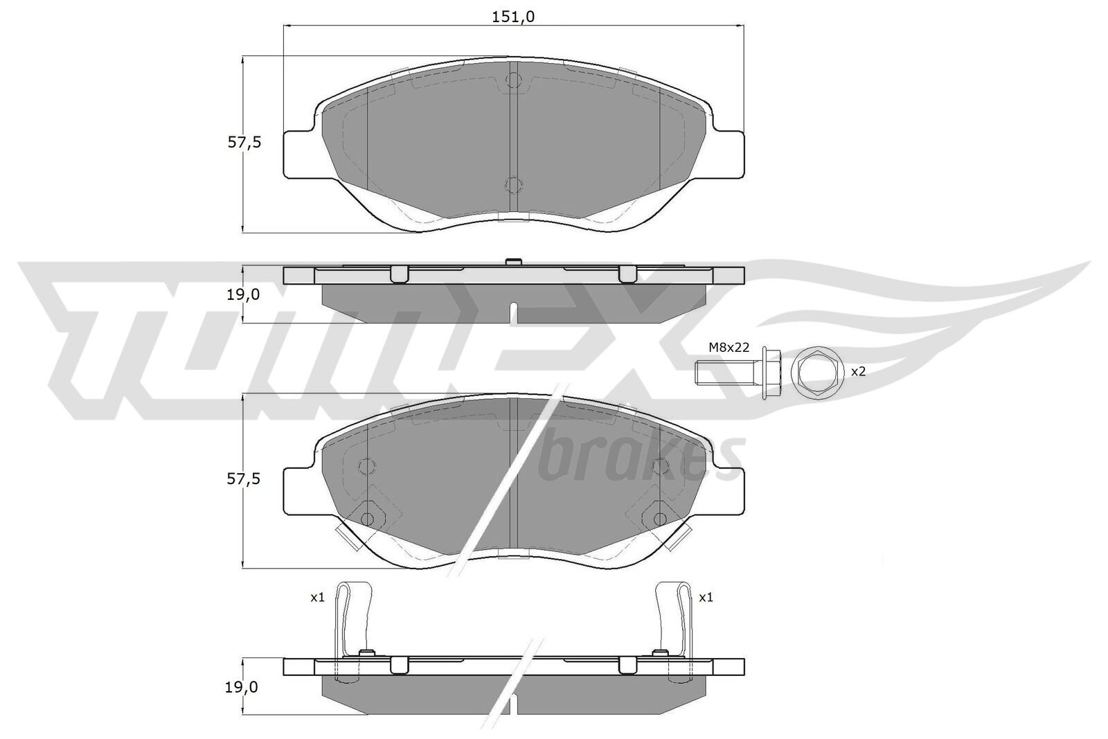 Bremsbelagsatz, Scheibenbremse TOMEX Brakes TX 12-501