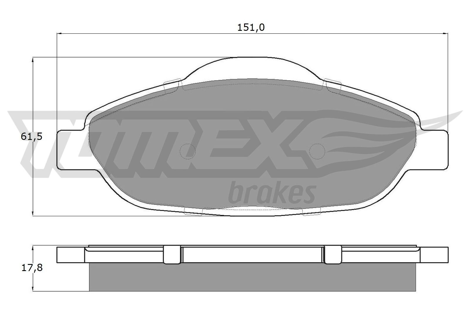 Bremsbelagsatz, Scheibenbremse TOMEX Brakes TX 14-66