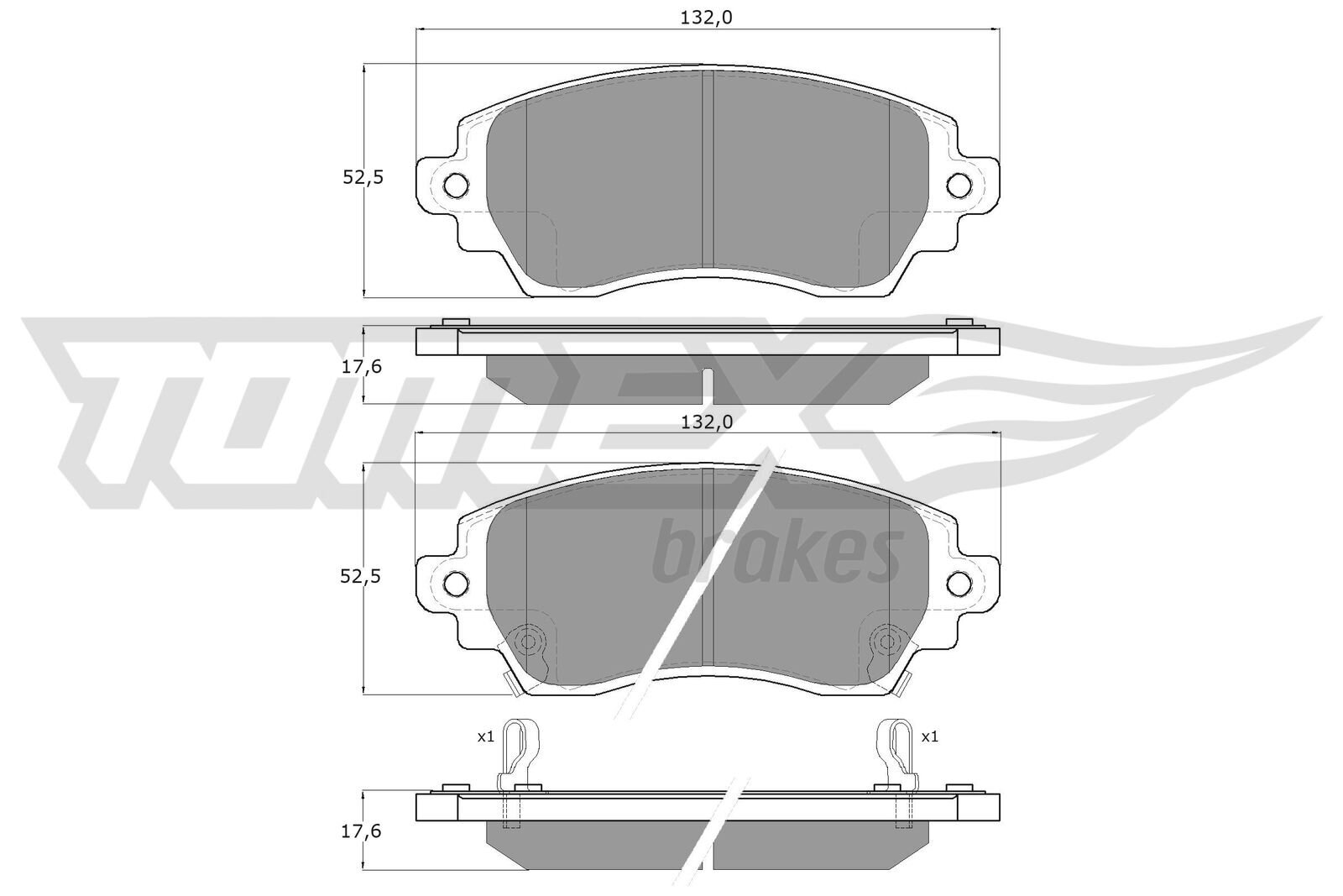 Bremsbelagsatz, Scheibenbremse TOMEX Brakes TX 15-38