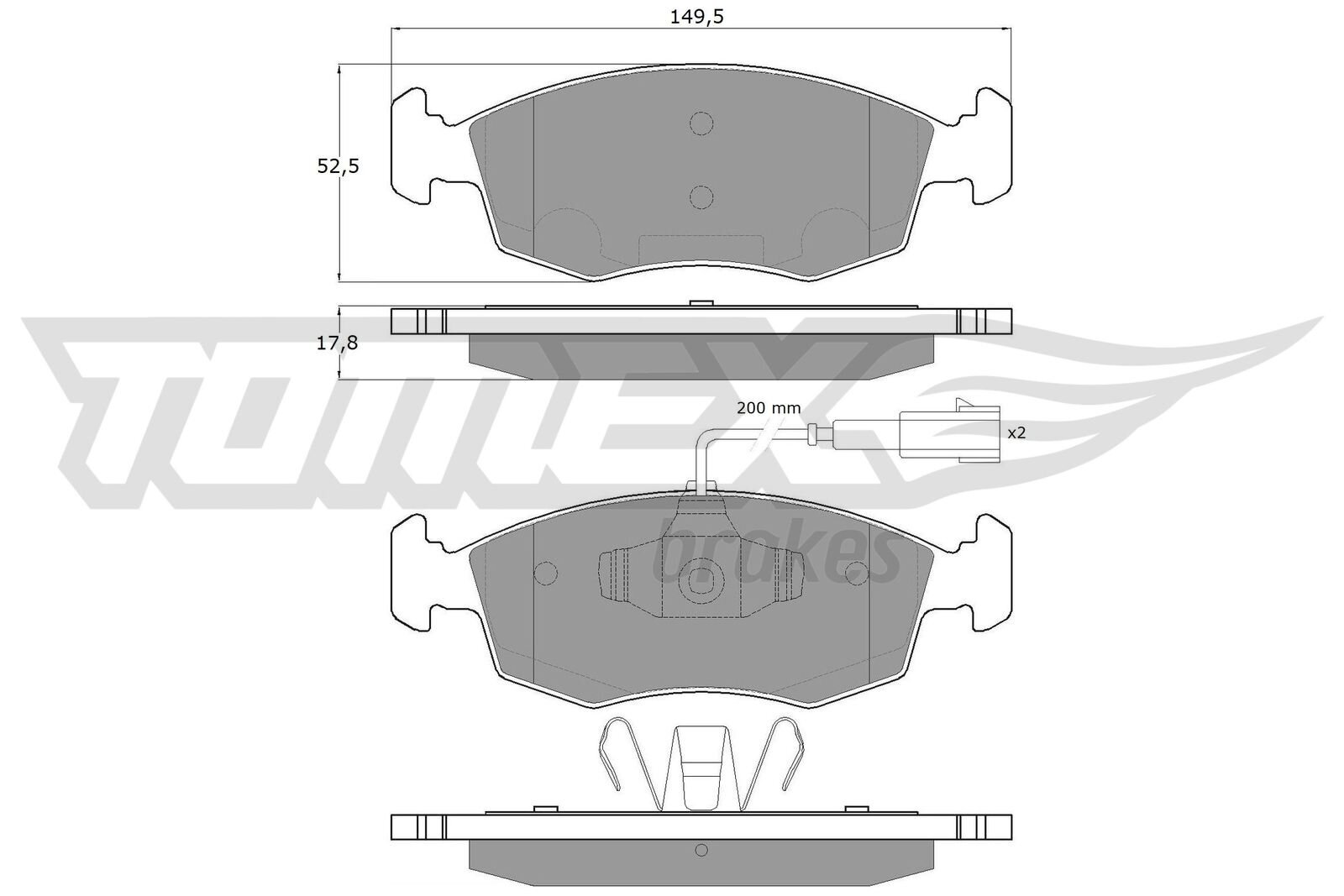 Bremsbelagsatz, Scheibenbremse TOMEX Brakes TX 16-88