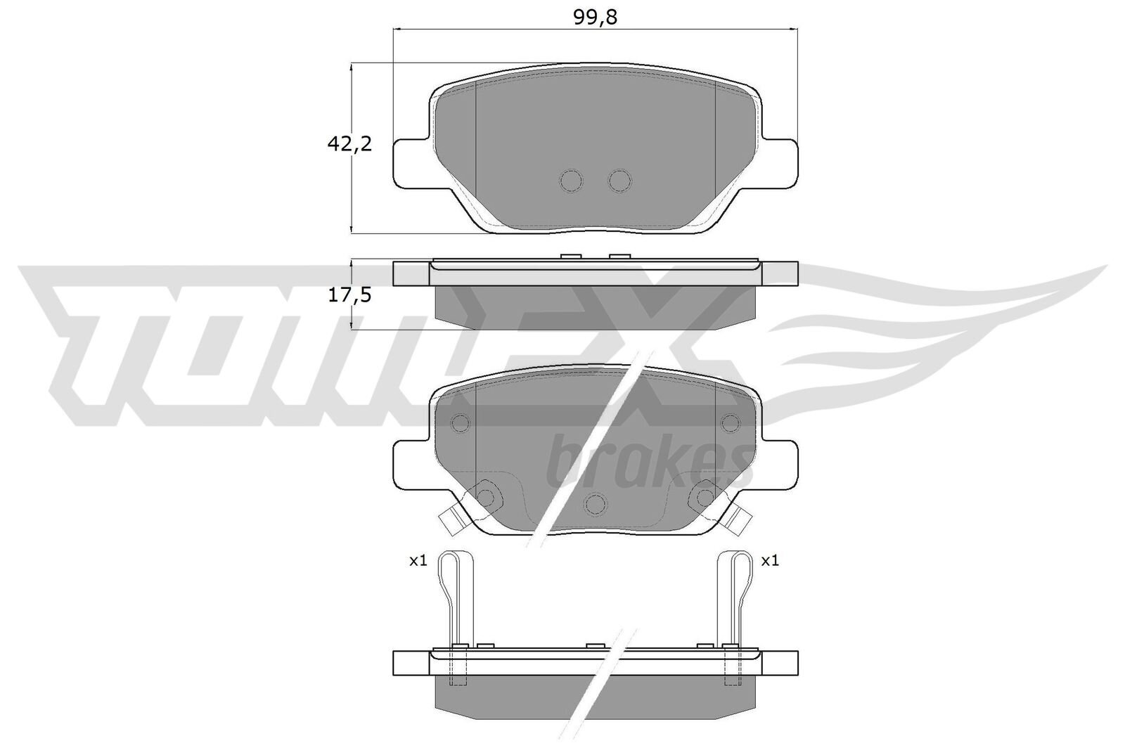 Bremsbelagsatz, Scheibenbremse TOMEX Brakes TX 18-20