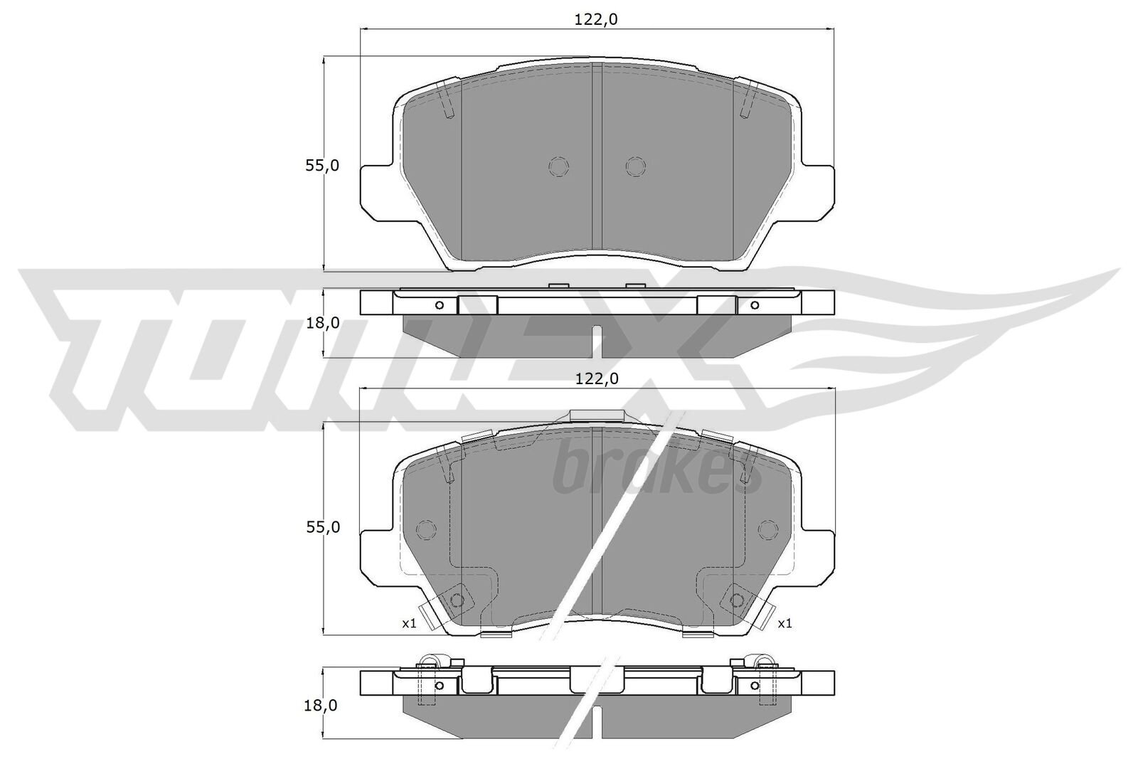 Bremsbelagsatz, Scheibenbremse TOMEX Brakes TX 19-75