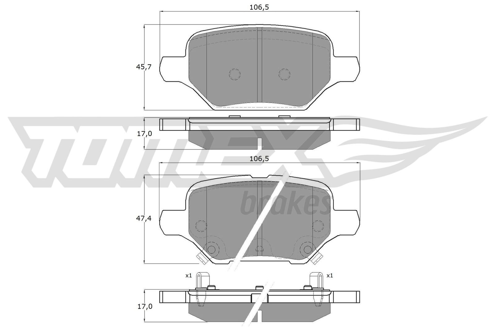 Bremsbelagsatz, Scheibenbremse TOMEX Brakes TX 19-80